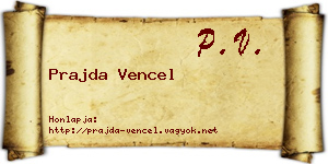 Prajda Vencel névjegykártya
